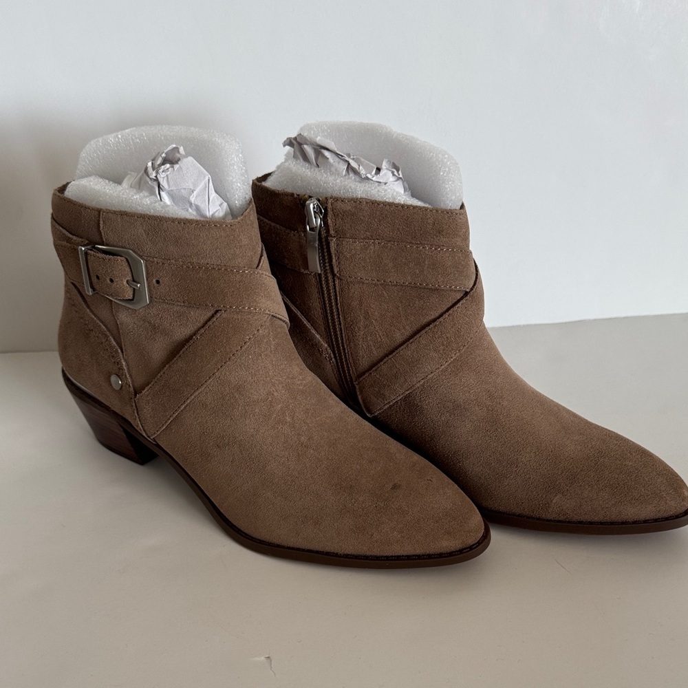 Essex Lane Tan Suede Ankle Booties